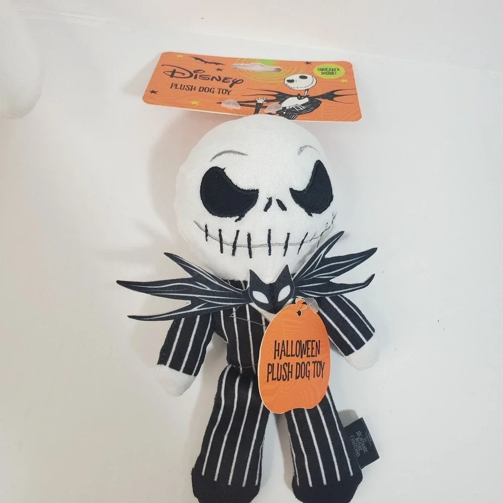 Disney Nightmare before Christmas Jack Skellington‎ Plush Small Dog Toy Squeaker